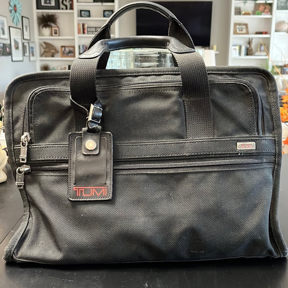 TUMI laptop bag, pre-loved, black, 16 x 11”